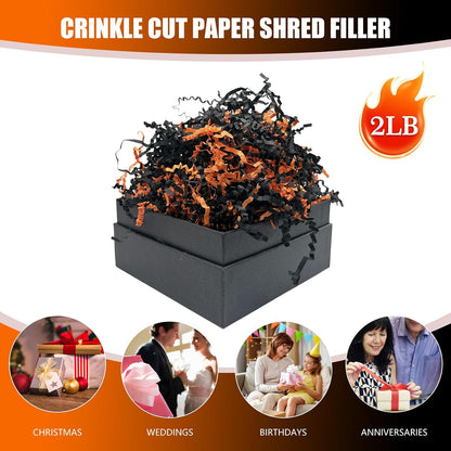 Lemon Yellow Crinkle Cut Paper Shred Filler, 2 LB Basket Filler Shredded Paper, Confetti Stuffing for Basket Filling, Halloween, Christmas, Birthdays, Gift Wrapping, Stuffer Party Supplies - Colors A