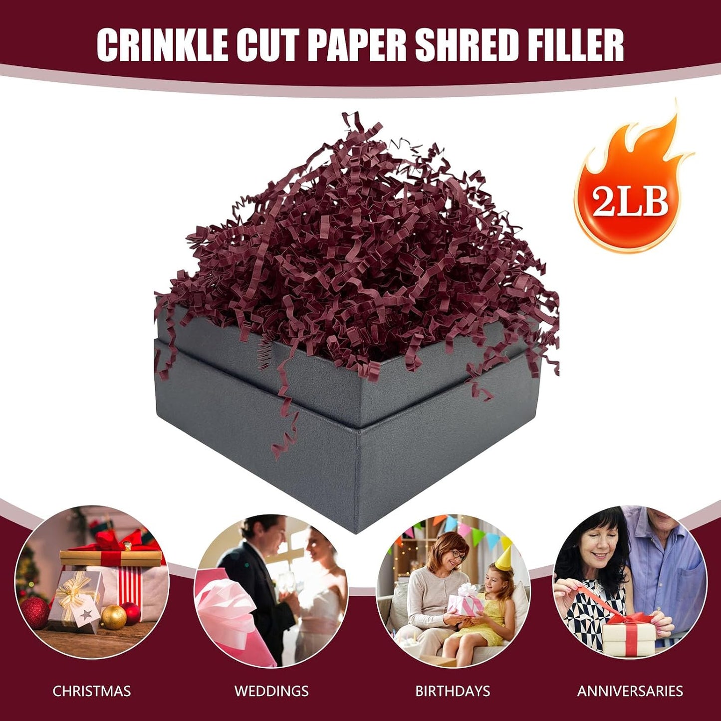 Lemon Yellow Crinkle Cut Paper Shred Filler, 2 LB Basket Filler Shredded Paper, Confetti Stuffing for Basket Filling, Halloween, Christmas, Birthdays, Gift Wrapping, Stuffer Party Supplies - Colors A
