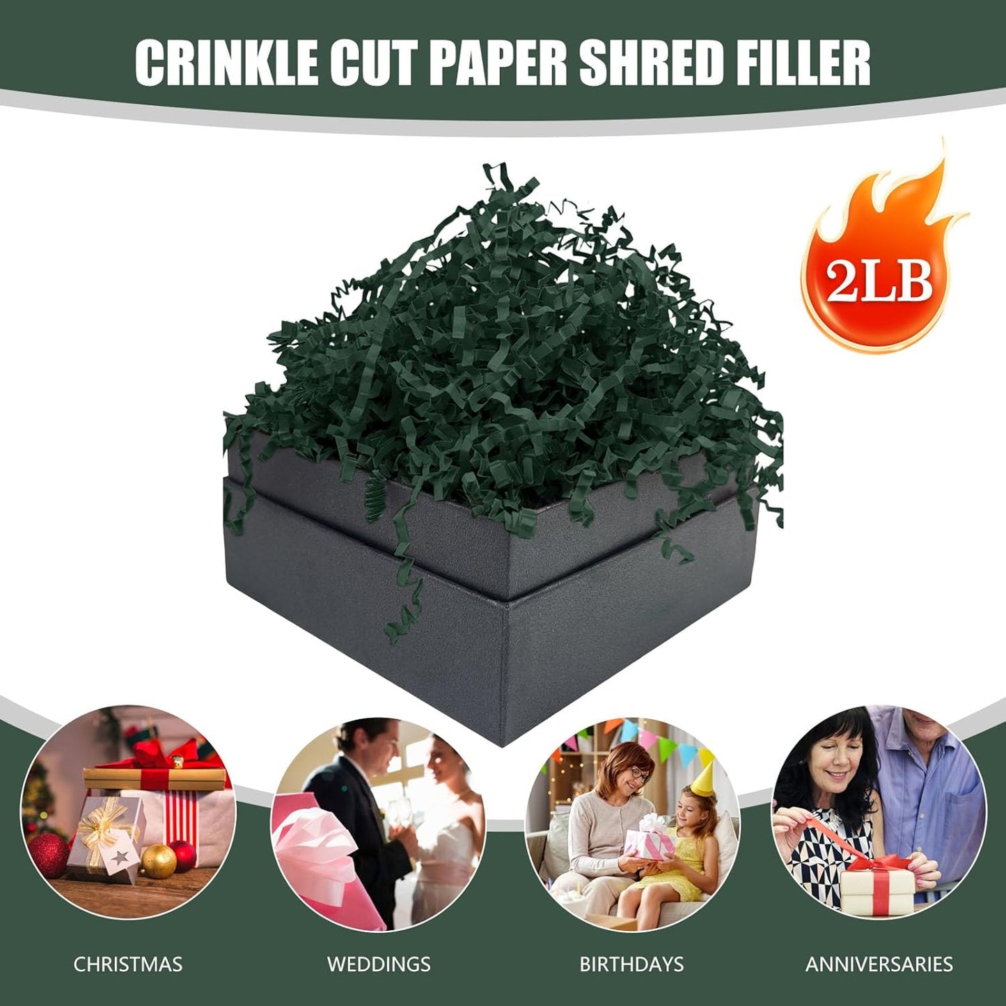 Lemon Yellow Crinkle Cut Paper Shred Filler, 2 LB Basket Filler Shredded Paper, Confetti Stuffing for Basket Filling, Halloween, Christmas, Birthdays, Gift Wrapping, Stuffer Party Supplies - Colors A