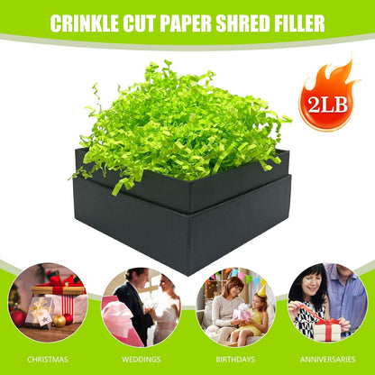 Lemon Yellow Crinkle Cut Paper Shred Filler, 2 LB Basket Filler Shredded Paper, Confetti Stuffing for Basket Filling, Halloween, Christmas, Birthdays, Gift Wrapping, Stuffer Party Supplies - Colors A
