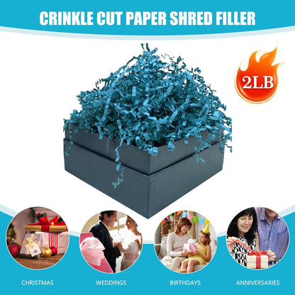 Lemon Yellow Crinkle Cut Paper Shred Filler, 2 LB Basket Filler Shredded Paper, Confetti Stuffing for Basket Filling, Halloween, Christmas, Birthdays, Gift Wrapping, Stuffer Party Supplies - Colors A