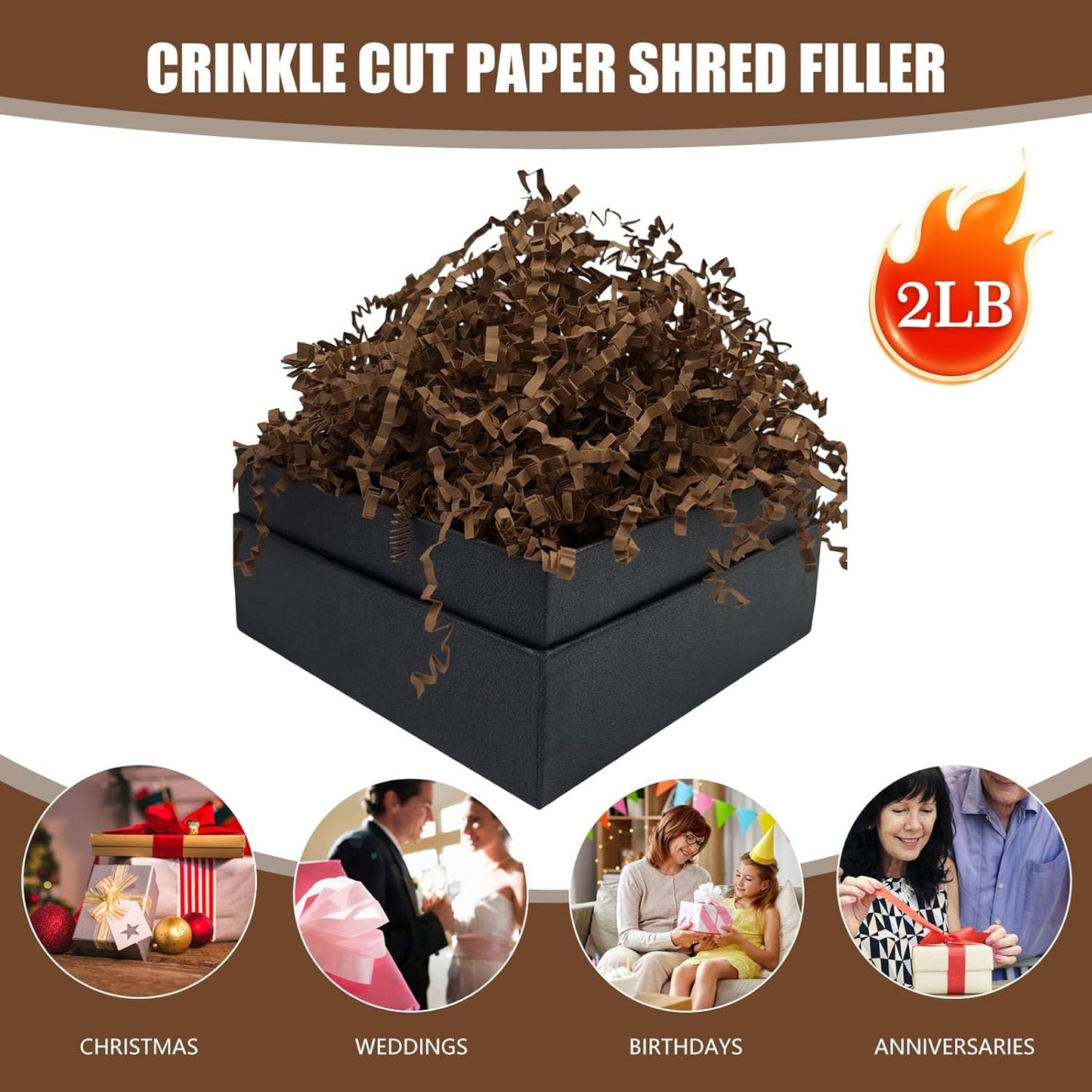 Lemon Yellow Crinkle Cut Paper Shred Filler, 2 LB Basket Filler Shredded Paper, Confetti Stuffing for Basket Filling, Halloween, Christmas, Birthdays, Gift Wrapping, Stuffer Party Supplies - Colors A