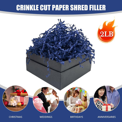 Lemon Yellow Crinkle Cut Paper Shred Filler, 2 LB Basket Filler Shredded Paper, Confetti Stuffing for Basket Filling, Halloween, Christmas, Birthdays, Gift Wrapping, Stuffer Party Supplies - Colors A