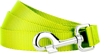 Country Brook Petz - Everyday Nylon Dog Leash - Strong, Durable, Solid Color Leash with Easy to Use Snap - 25+ Colors (1 Inch Wide, 6 Foot, Hot Yellow)