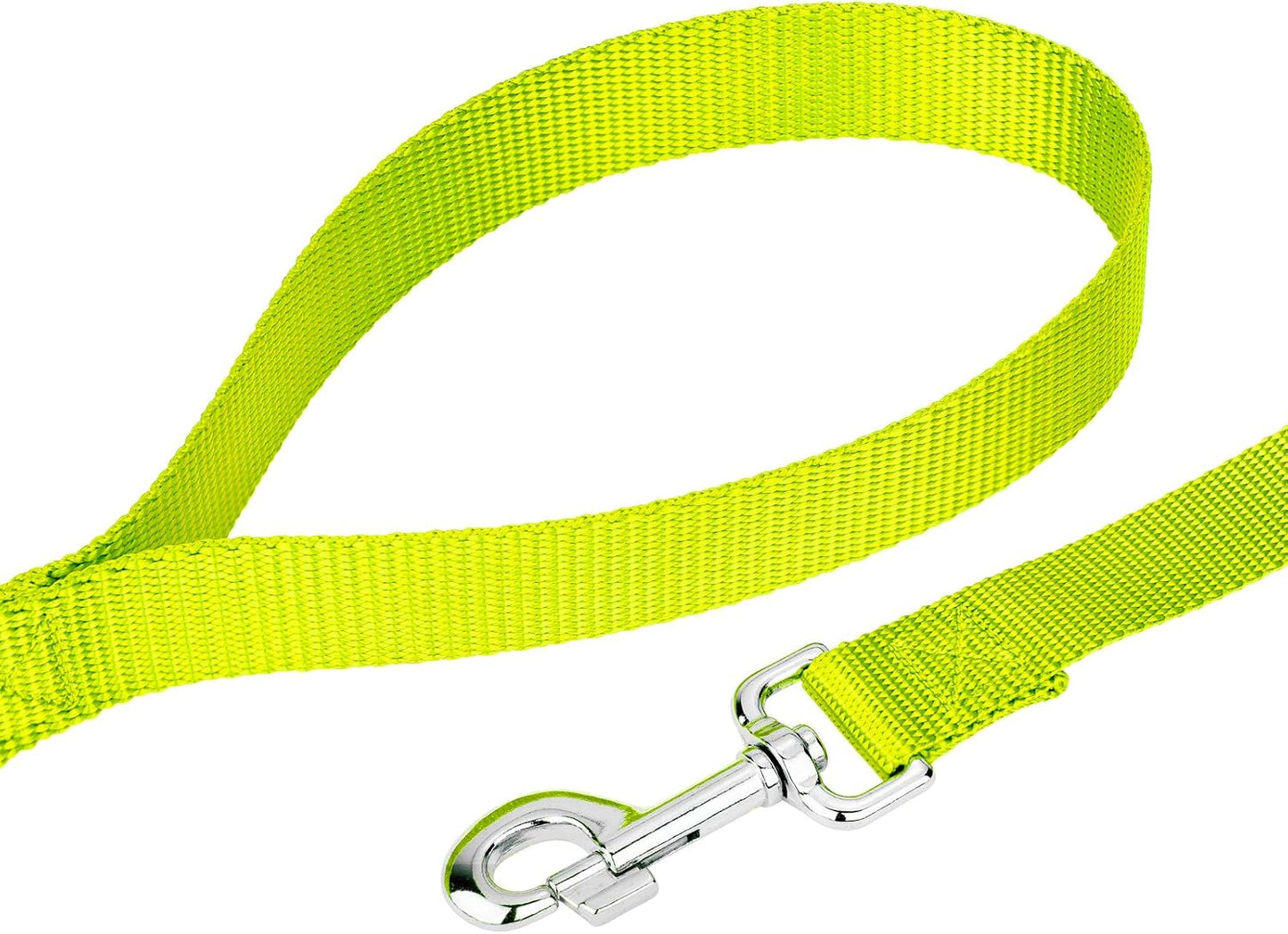Country Brook Petz - Everyday Nylon Dog Leash - Strong, Durable, Solid Color Leash with Easy to Use Snap - 25+ Colors (1 Inch Wide, 6 Foot, Hot Yellow)