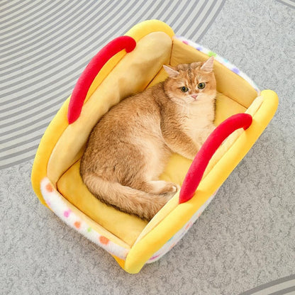 Pet Carrier Purse, Dog Carrier & Portable Travel Bed for Car Seat - Semi-Enclosed Sleeping Nest for Small Medium Dogs & Cats, All-Season Portable Pet Car Carrier Bed (Yellow, Small)