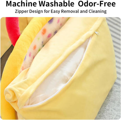 Pet Carrier Purse, Dog Carrier & Portable Travel Bed for Car Seat - Semi-Enclosed Sleeping Nest for Small Medium Dogs & Cats, All-Season Portable Pet Car Carrier Bed (Yellow, Small)