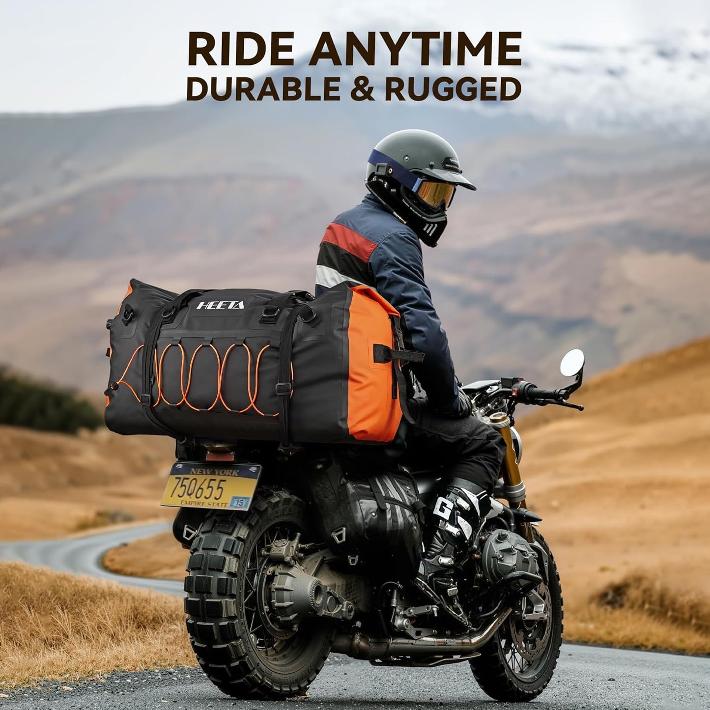Waterproof Duffel Bag Travel Motorcycle Dry Bag Backpack 60L/80L/110L | Extra Large Rolltop Duffle Bags with Straps & Handles for Kayaking Boating Canoeing Camping Hiking Beach Cruise Ship Gym