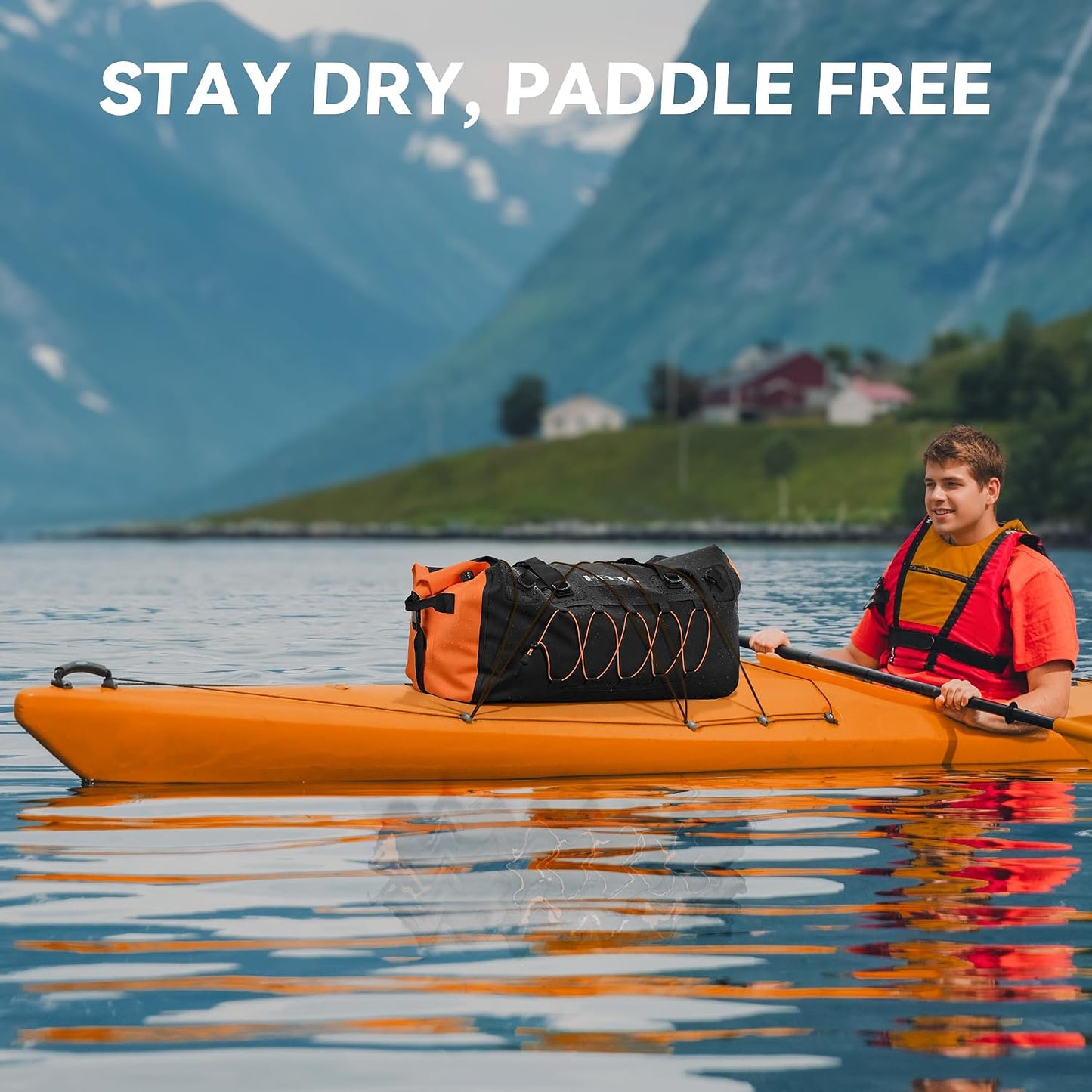 Waterproof Duffel Bag Travel Motorcycle Dry Bag Backpack 60L/80L/110L | Extra Large Rolltop Duffle Bags with Straps & Handles for Kayaking Boating Canoeing Camping Hiking Beach Cruise Ship Gym