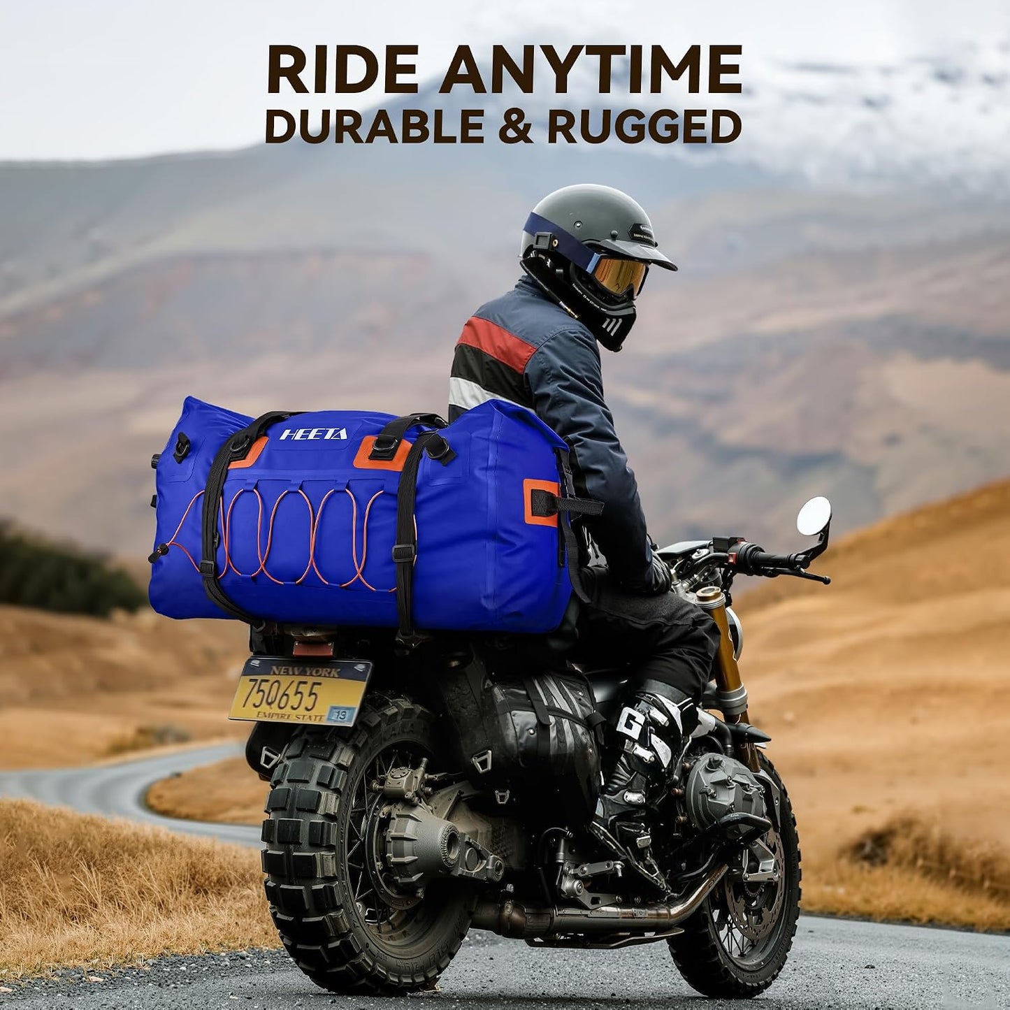 Waterproof Duffel Bag Travel Motorcycle Dry Bag Backpack 60L/80L/110L | Extra Large Rolltop Duffle Bags with Straps & Handles for Kayaking Boating Canoeing Camping Hiking Beach Cruise Ship Gym