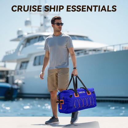 Waterproof Duffel Bag Travel Motorcycle Dry Bag Backpack 60L/80L/110L | Extra Large Rolltop Duffle Bags with Straps & Handles for Kayaking Boating Canoeing Camping Hiking Beach Cruise Ship Gym