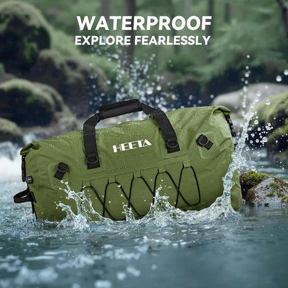 Waterproof Duffel Bag Travel Motorcycle Dry Bag Backpack 60L/80L/110L | Extra Large Rolltop Duffle Bags with Straps & Handles for Kayaking Boating Canoeing Camping Hiking Beach Cruise Ship Gym