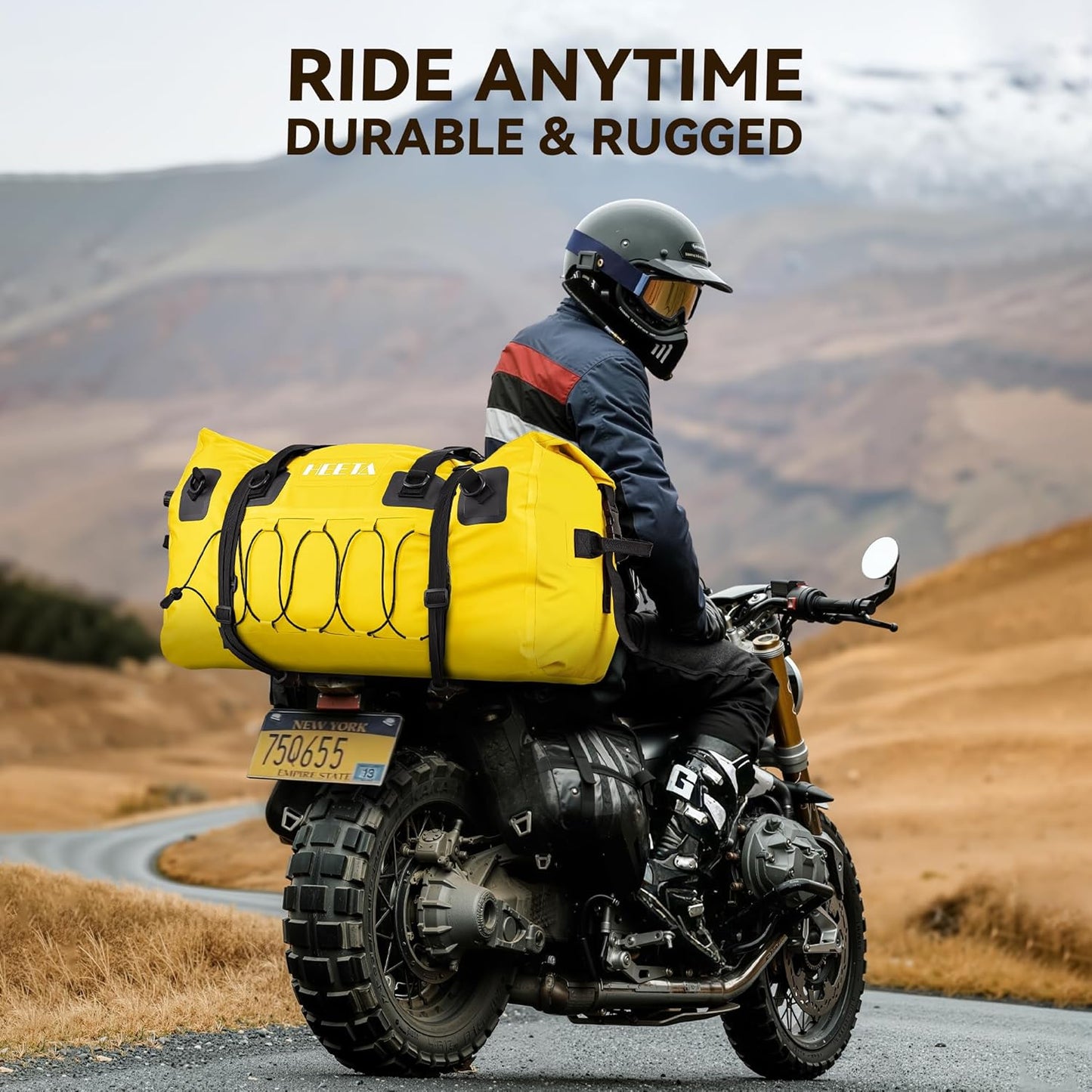 Waterproof Duffel Bag Travel Motorcycle Dry Bag Backpack 60L/80L/110L | Extra Large Rolltop Duffle Bags with Straps & Handles for Kayaking Boating Canoeing Camping Hiking Beach Cruise Ship Gym