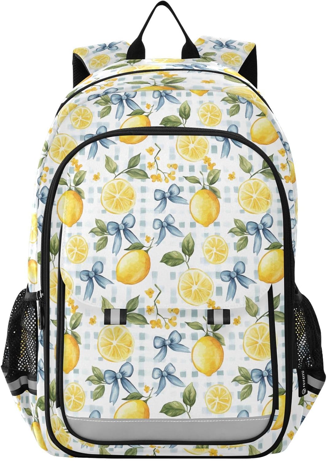 Kids Backpack Cute Bows Lemon (6) Backpack for Boys Girls Book Bag 17 Inch Daycare Laptop Bag Student Back to School Supplies