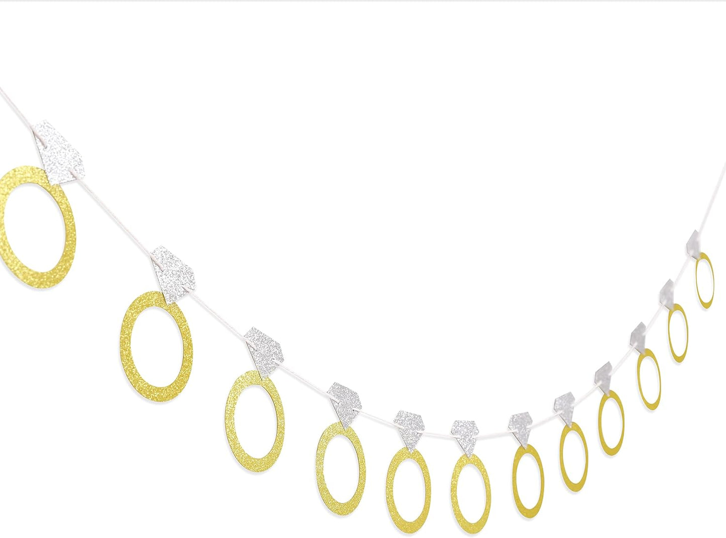 Bachelorette Party Banner - Glitter Gold and Silver Diamond Ring Banner, Engagement Party Decorations, Bride to Be Decorations, Bridal Shower Decorations