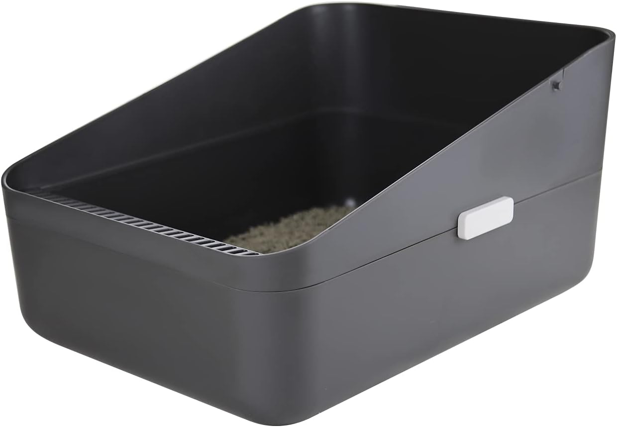 Small Cat Litter Box: Leak Resistant Durable Removable Tray | Cats Under 8 lbs / Anti Tracking Pedal / Easy Cleaning / Space Saving / Indoor Apartment Use