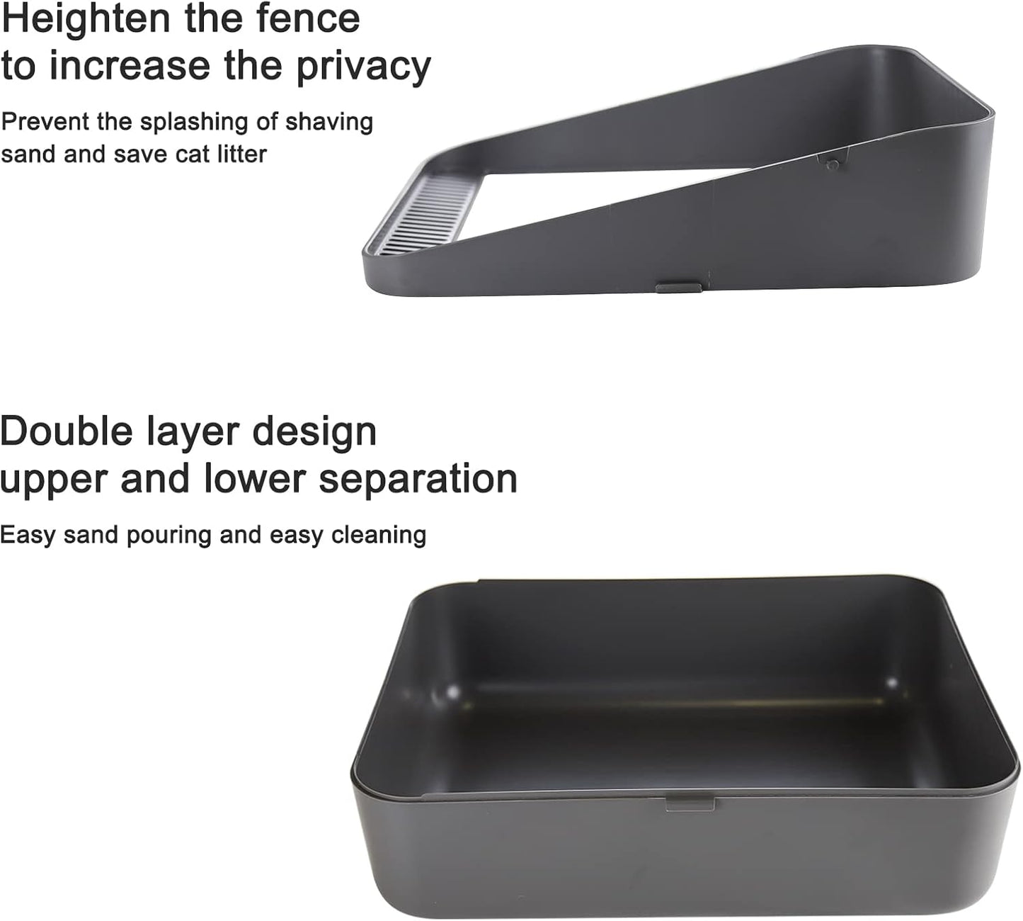 Small Cat Litter Box: Leak Resistant Durable Removable Tray | Cats Under 8 lbs / Anti Tracking Pedal / Easy Cleaning / Space Saving / Indoor Apartment Use