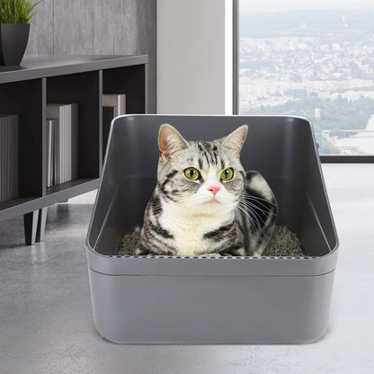 Small Cat Litter Box: Leak Resistant Durable Removable Tray | Cats Under 8 lbs / Anti Tracking Pedal / Easy Cleaning / Space Saving / Indoor Apartment Use