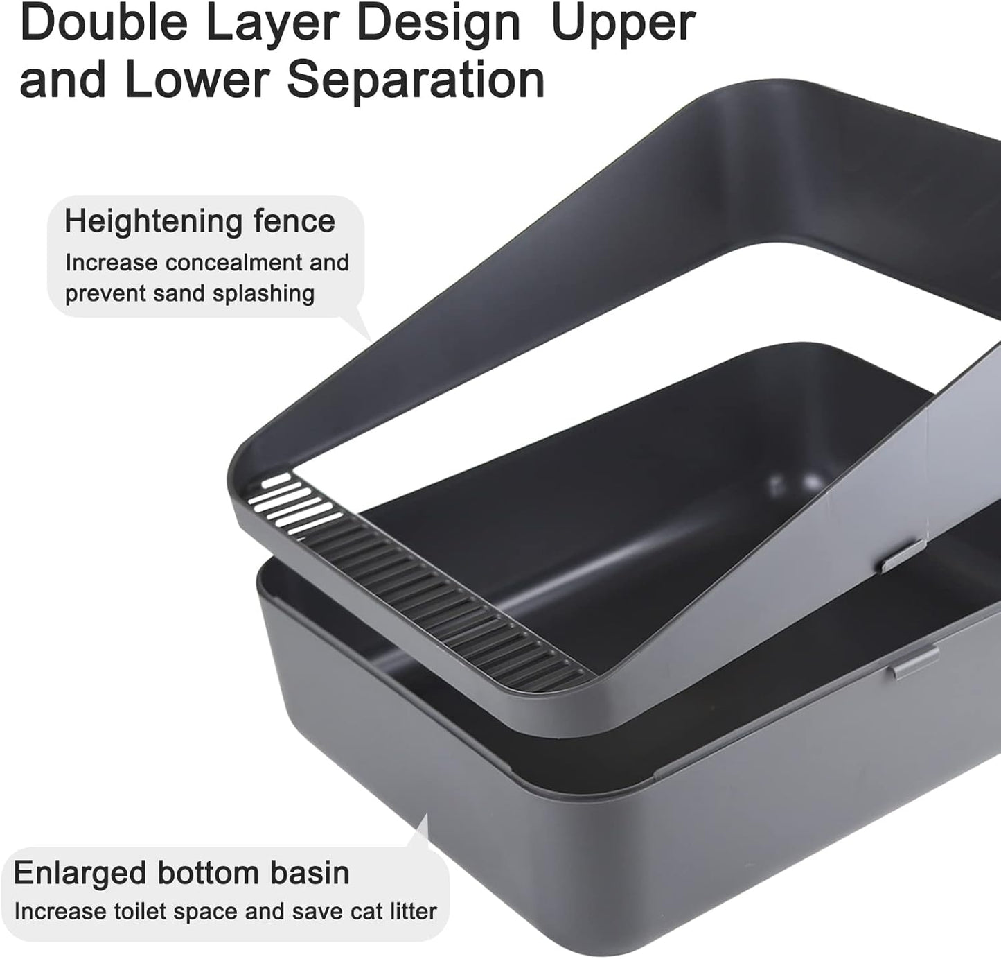 Small Cat Litter Box: Leak Resistant Durable Removable Tray | Cats Under 8 lbs / Anti Tracking Pedal / Easy Cleaning / Space Saving / Indoor Apartment Use