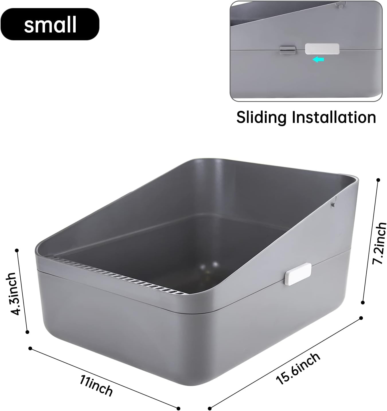 Small Cat Litter Box: Leak Resistant Durable Removable Tray | Cats Under 8 lbs / Anti Tracking Pedal / Easy Cleaning / Space Saving / Indoor Apartment Use
