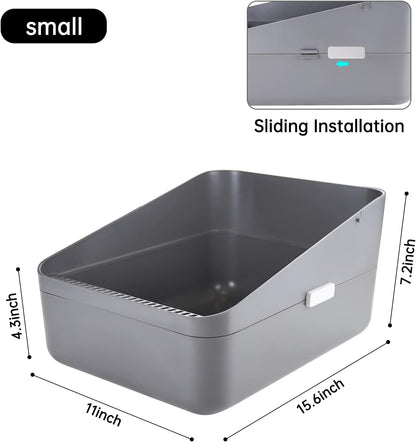 Small Cat Litter Box: Leak Resistant Durable Removable Tray | Cats Under 8 lbs / Anti Tracking Pedal / Easy Cleaning / Space Saving / Indoor Apartment Use