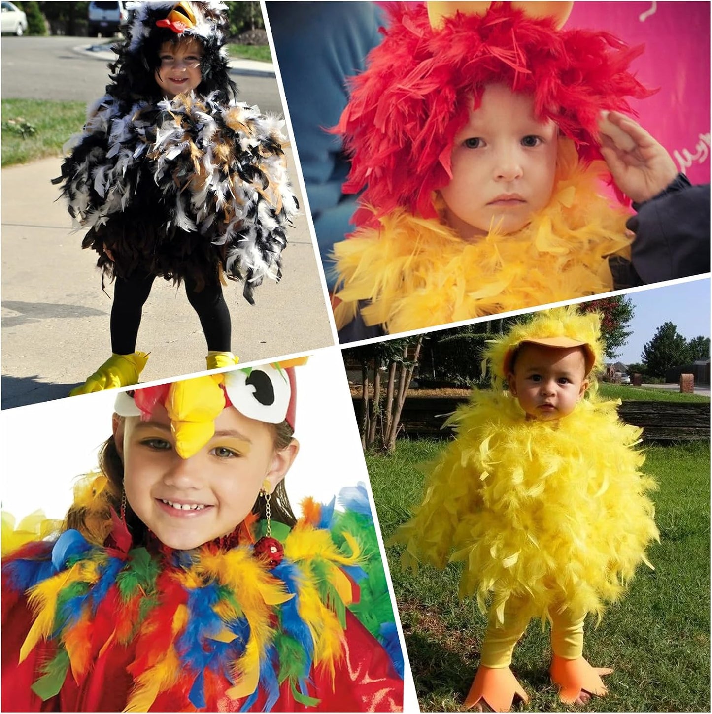 Red, Orange, Yellow Turkey Feathers Trim Fringe 2Yard 4-6inch | for Party Clothing DIY Sewing Craft Wedding Dress Decoration Natural Fluffy Turkey Feather Trim