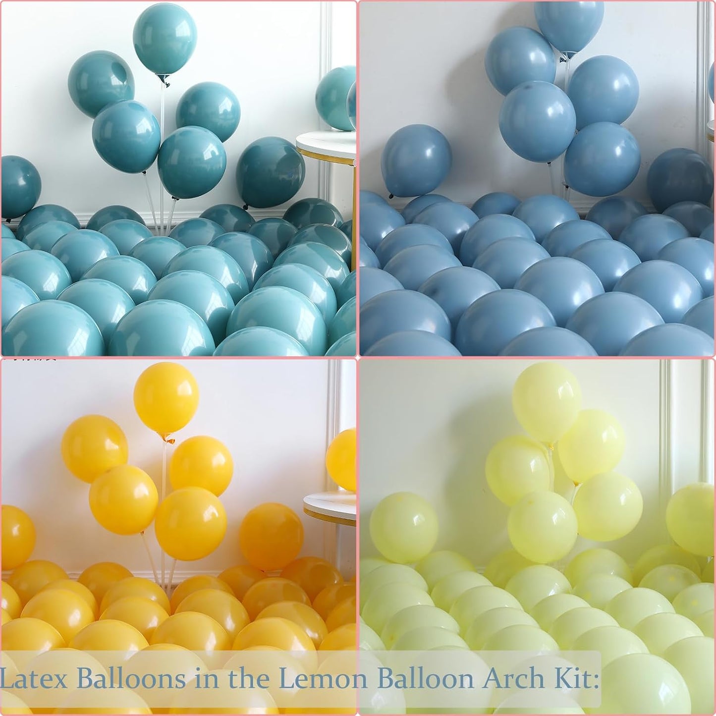 Amalfi Coast Lemon Balloon Arch Kit for Lemon Theme Party Decorations | 144pcs Blue and Yellow White Balloons with Lemon Balloons for Valentine's Day Bachelorette Bridal Shower Birthday Party Decor