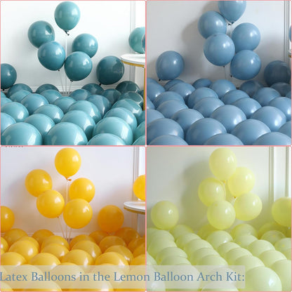 Amalfi Coast Lemon Balloon Arch Kit for Lemon Theme Party Decorations | 144pcs Blue and Yellow White Balloons with Lemon Balloons for Valentine's Day Bachelorette Bridal Shower Birthday Party Decor