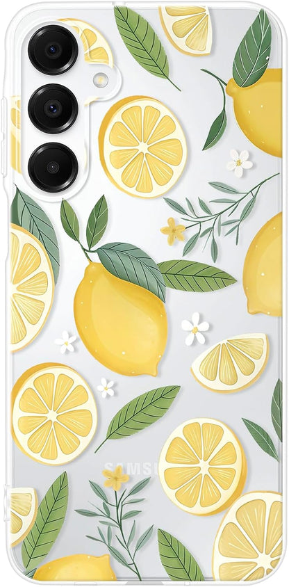 Cute Lemon Case for Samsung Galaxy A16 5G, Soft Clear TPU Cases with Fruit Pattern for Girls Women Boy Men