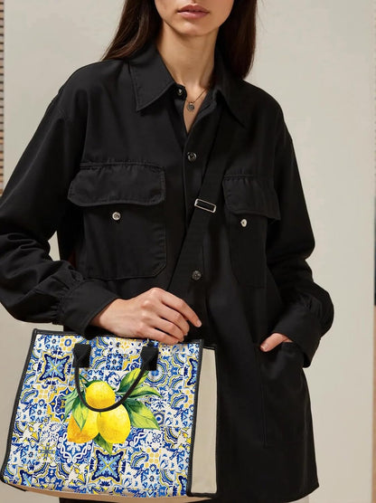 Italian Islands Gift Positano Delicious Italian Lemons Fresh Tote Bag Southern Italy Travel Shoulder Bag