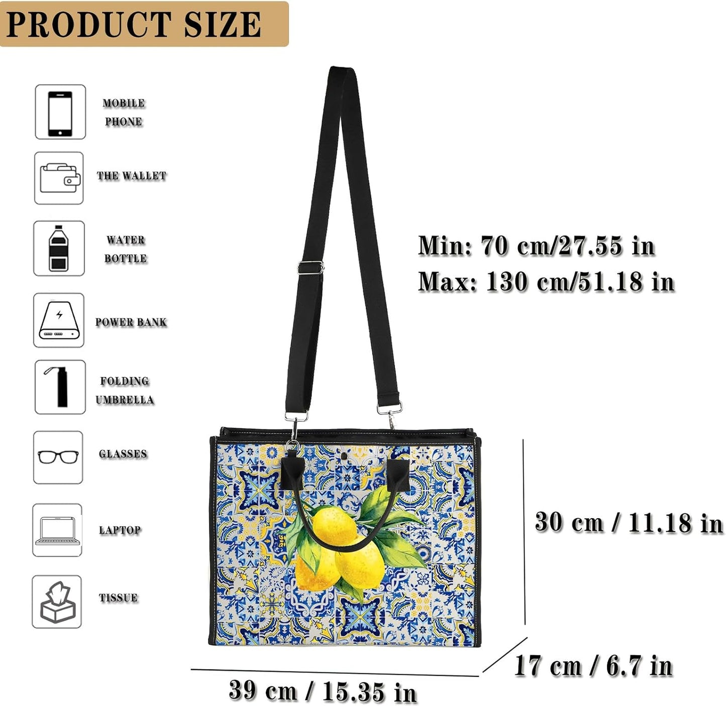 Italian Islands Gift Positano Delicious Italian Lemons Fresh Tote Bag Southern Italy Travel Shoulder Bag