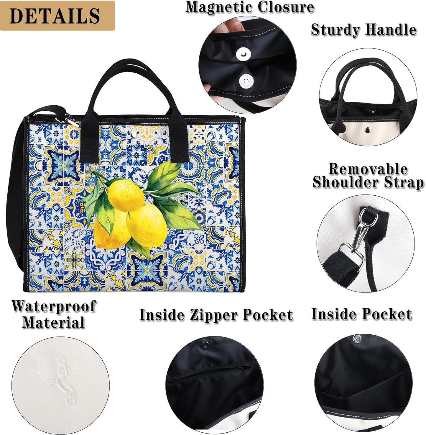 Italian Islands Gift Positano Delicious Italian Lemons Fresh Tote Bag Southern Italy Travel Shoulder Bag