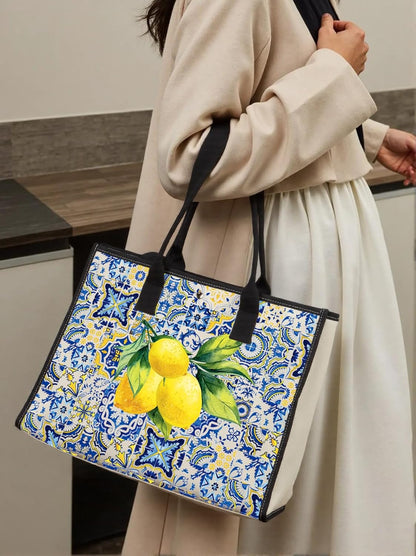 Italian Islands Gift Positano Delicious Italian Lemons Fresh Tote Bag Southern Italy Travel Shoulder Bag