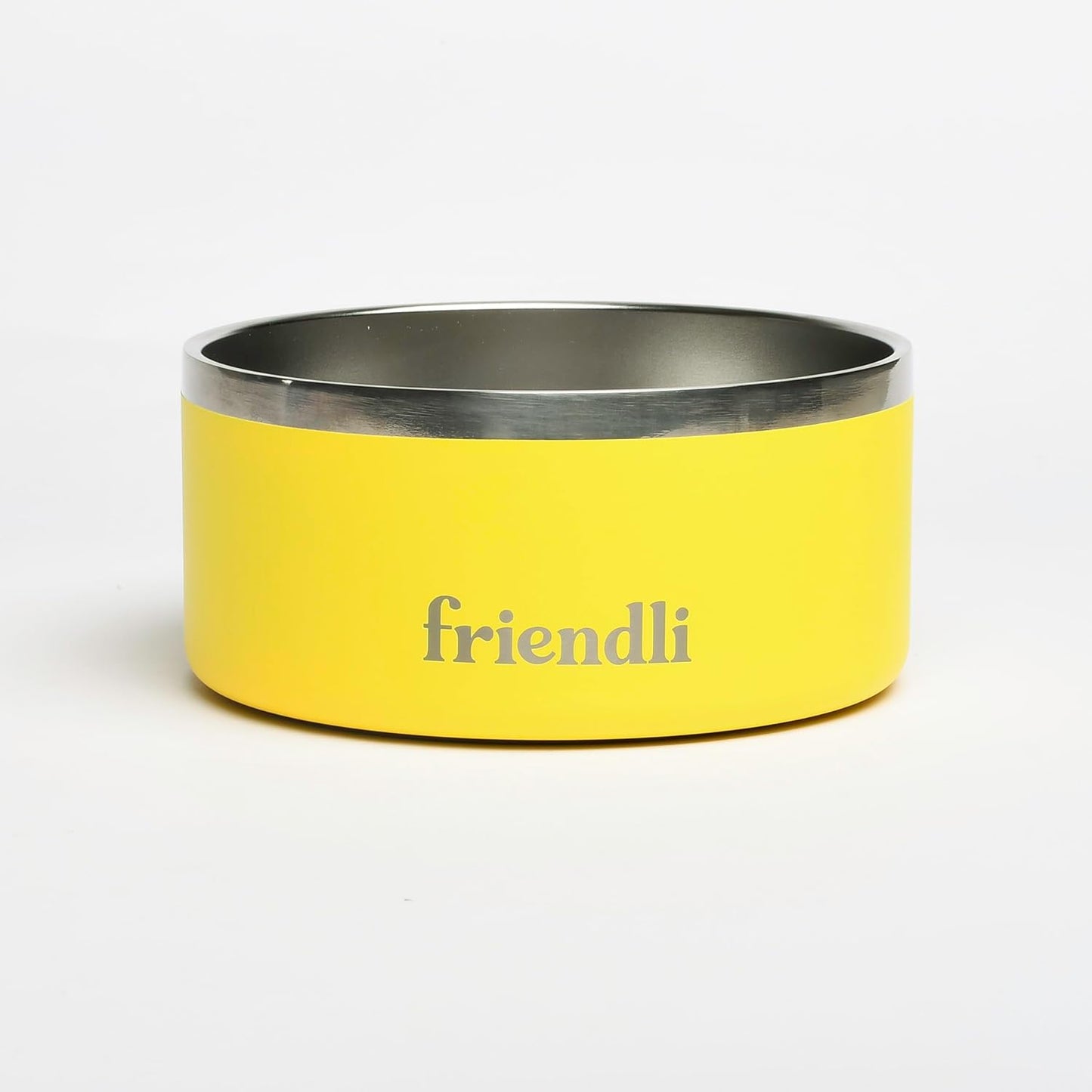 Sunshine Yellow Stainless Steel Dog Bowl – 32oz, Durable, Rust-Resistant, Double Wall Feeder, Keeps Food & Water Fresh, Ideal for Multiple Pets, Easy to Clean, Non-Slip Base
