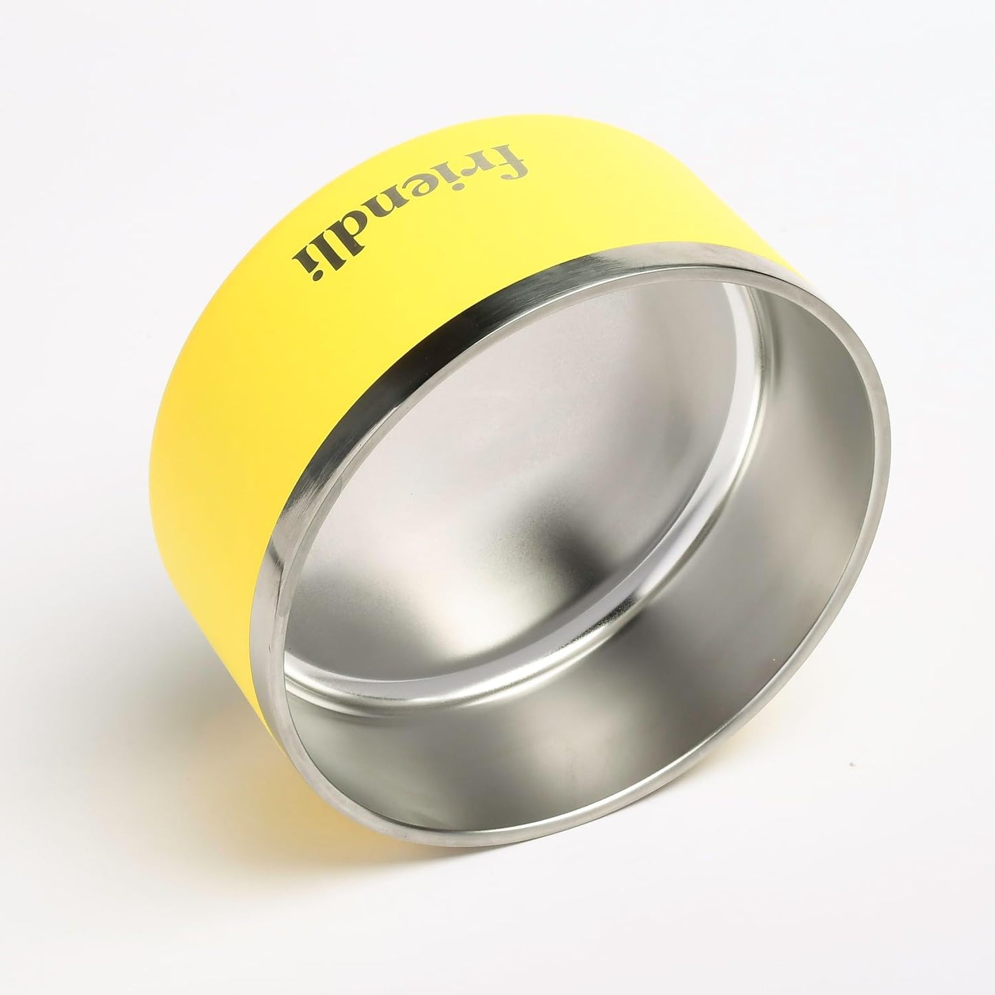 Sunshine Yellow Stainless Steel Dog Bowl – 32oz, Durable, Rust-Resistant, Double Wall Feeder, Keeps Food & Water Fresh, Ideal for Multiple Pets, Easy to Clean, Non-Slip Base