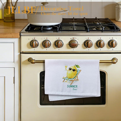 Funny Lemon Kitchen Hand Towels 16x24 Inch, Lemon Gifts for Women Men, Cute Yellow Fruit Summer Time Beach Decorative Hand Towels for Bathroom Kitchen