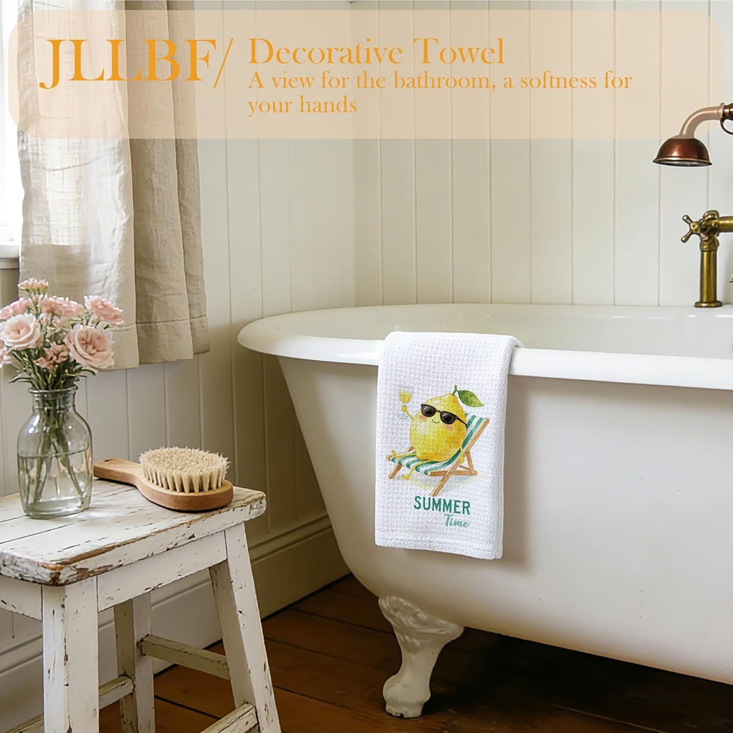 Funny Lemon Kitchen Hand Towels 16x24 Inch, Lemon Gifts for Women Men, Cute Yellow Fruit Summer Time Beach Decorative Hand Towels for Bathroom Kitchen