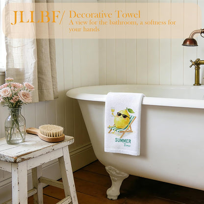 Funny Lemon Kitchen Hand Towels 16x24 Inch, Lemon Gifts for Women Men, Cute Yellow Fruit Summer Time Beach Decorative Hand Towels for Bathroom Kitchen