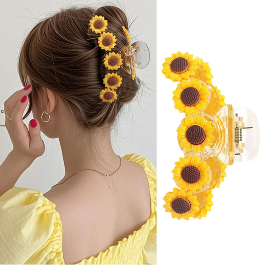 Sunflower Hair Clips Flower Hair Claw Clips Elegant Claw Clip Strong Hold Sunflower Hair Accessories for Women Girls Spring Summer Birthday Wedding Party Favors