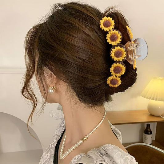 Sunflower Hair Clips Flower Hair Claw Clips Elegant Claw Clip Strong Hold Sunflower Hair Accessories for Women Girls Spring Summer Birthday Wedding Party Favors
