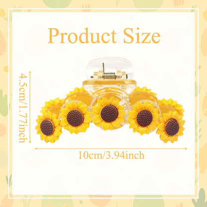 Sunflower Hair Clips Flower Hair Claw Clips Elegant Claw Clip Strong Hold Sunflower Hair Accessories for Women Girls Spring Summer Birthday Wedding Party Favors