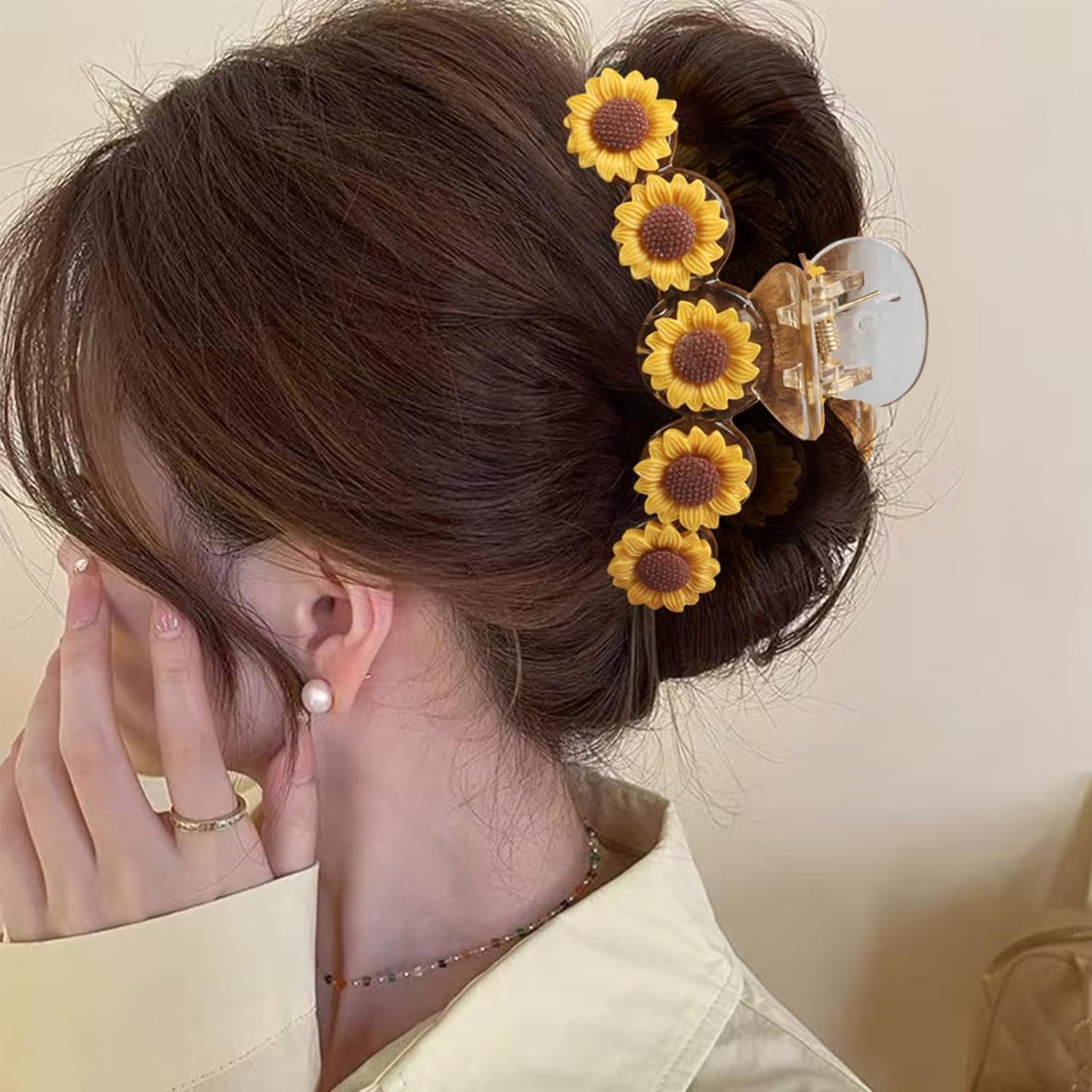 Sunflower Hair Clips Flower Hair Claw Clips Elegant Claw Clip Strong Hold Sunflower Hair Accessories for Women Girls Spring Summer Birthday Wedding Party Favors