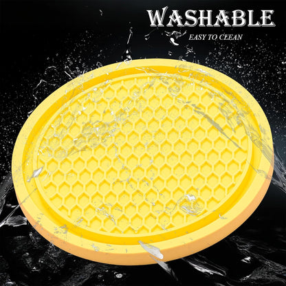 2PCS Car Cup Holder Coaster, Universal Auto Non-Slip Cup Holder Coaster, 2.75In Universal Non-Slip Recessed Car Interior Accessories (Yellow)