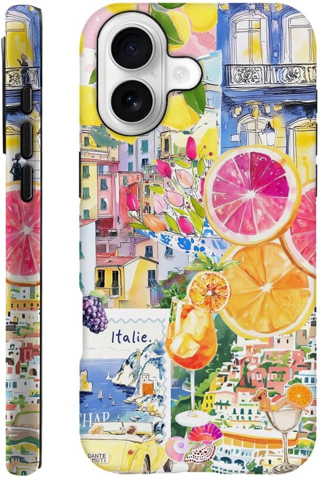 Case Compatible with iPhone 17,Durable Shock Protection Cover for Girl Women,Lemon Collage Summer