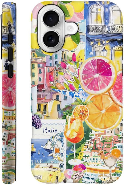 Case Compatible with iPhone 17,Durable Shock Protection Cover for Girl Women,Lemon Collage Summer