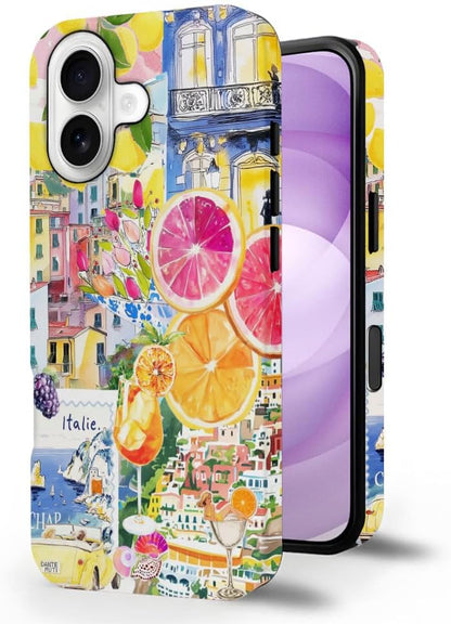 Case Compatible with iPhone 17,Durable Shock Protection Cover for Girl Women,Lemon Collage Summer