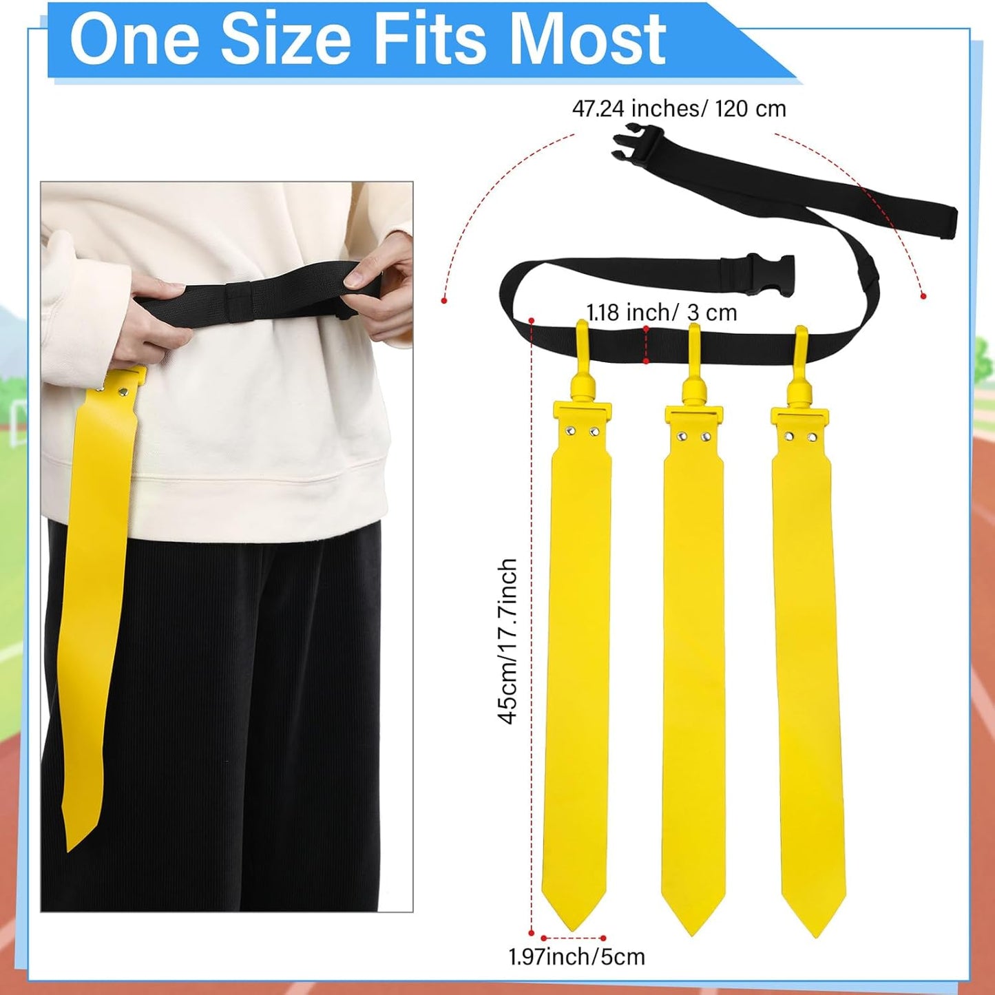6/8/10 Players Flag Football Sets Adjustable Football Belts and Flags for Youths Teens Kids Adults Players Sports Team