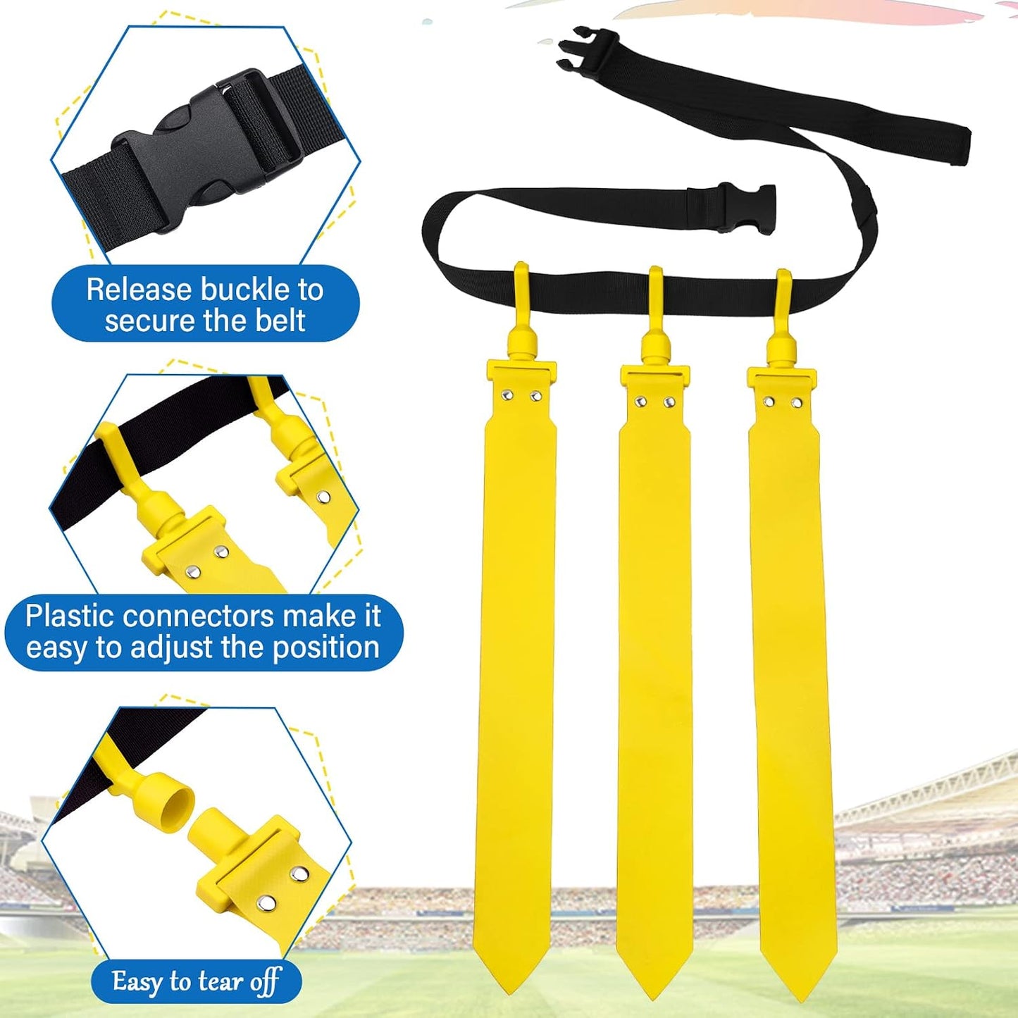 6/8/10 Players Flag Football Sets Adjustable Football Belts and Flags for Youths Teens Kids Adults Players Sports Team