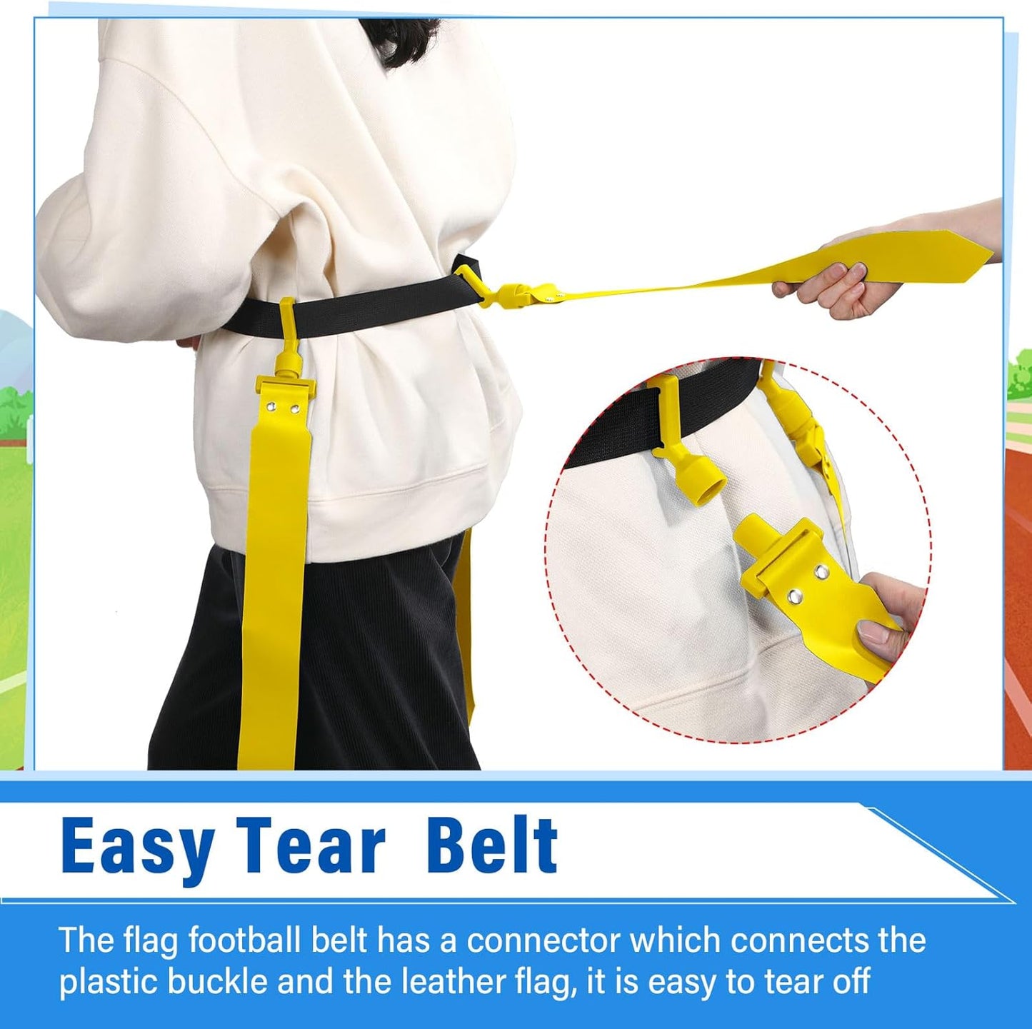 6/8/10 Players Flag Football Sets Adjustable Football Belts and Flags for Youths Teens Kids Adults Players Sports Team