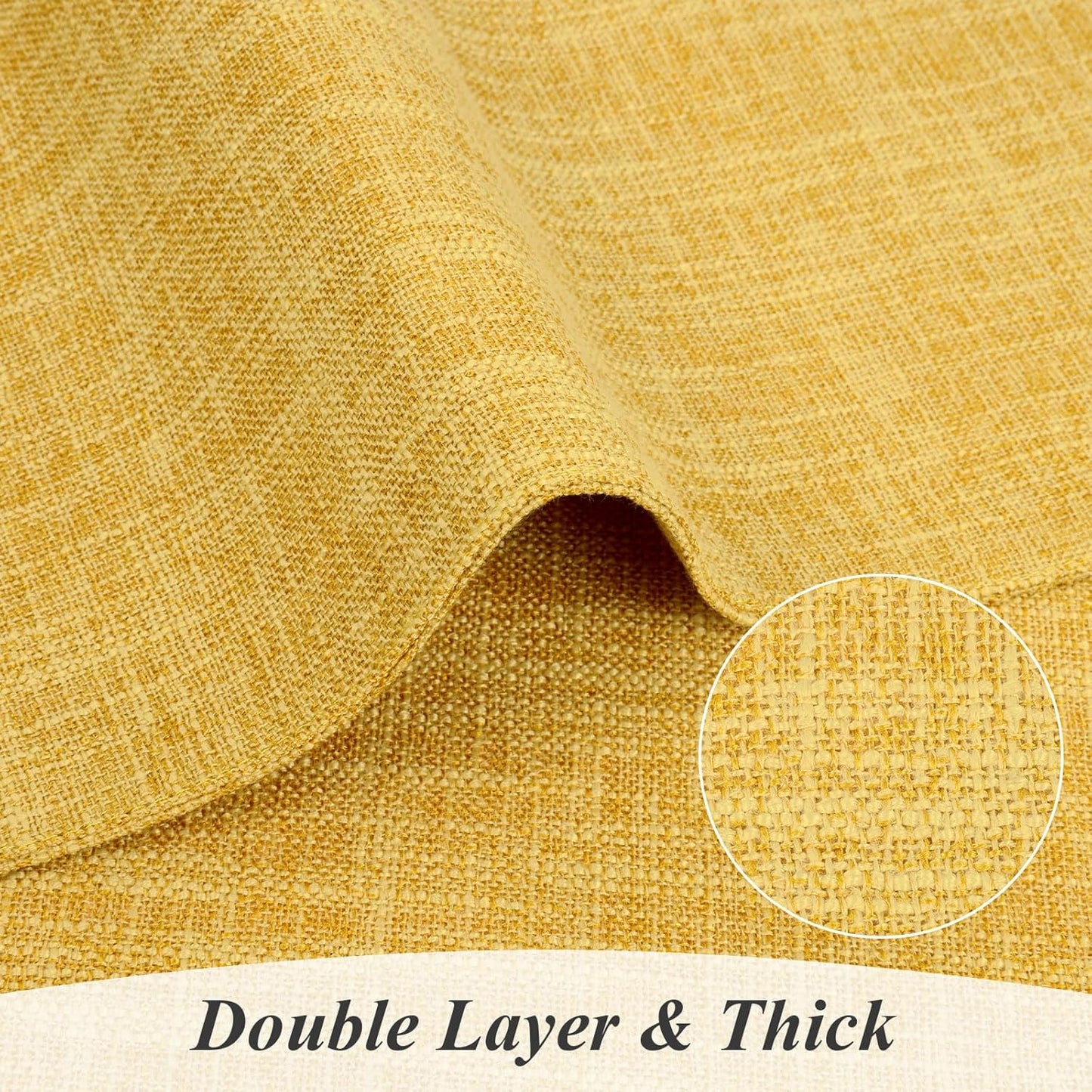 Woven Fabric Placemats Set of 4 Heat Resistant Place Mats Non Slip Washable Double Layer Cloth Placemats Reversible Table Mats Kitchen Dining Table Decor (4, Yellow)